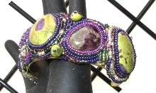 Atlantiscite embroidered Brass Cuff